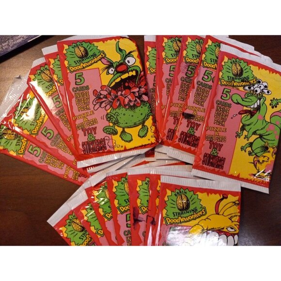 Brain Straining Doodlewonkers Puzzle & Game Cards Stickers 17 Unopened Packs - Picture 2 of 7